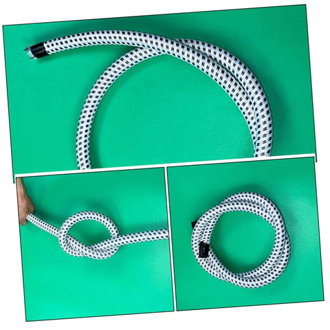 Heavy Duty Garment Steamer Hose Replacement For High Temperature Flexible Tube on green background in various positions