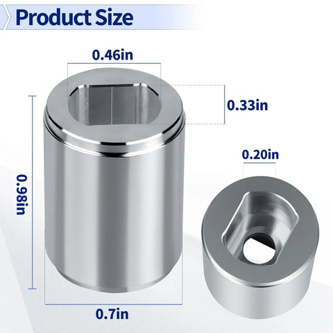 Drive Screw Coupler For Garage Door Opener, Heavy Duty Aluminum Replacement, Drop In Fit For Screw Drive Rails dimensions