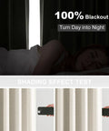 96 Inch Long Natural Pinch Pleated Blackout Curtains With Thermal Insulation And Linen Look One Panel 72W By 96L Inches in shading test