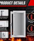 Semi Recessed Fire Extinguisher Cabinet For 5-12 Lb Extinguishers, White Baked Enamel Steel Wall Mount With Lock And Full Clear Acrylic Door