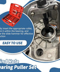 Badass Blind Hole Collet Bearing Race And Seal Puller Tool Kit In Rugged Waterproof Dustproof Toolbox Case With Secure Lock And Neat Layered Design Suited For Mechanics Requiring Durability Against Moisture And Wear During Projects Around Town, used on bearing
