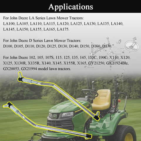 Beefy Adjustable Steering Drag Link Replacement For John Deere LA Series Tractors Left Right Crimped Construction Tie Rod Fits LA100 LA105 LA110 LA115 LA120 LA130 LA135 LA140 LA145 LA150 LA165 LA175 Replaces GY21250, two chrome steel links