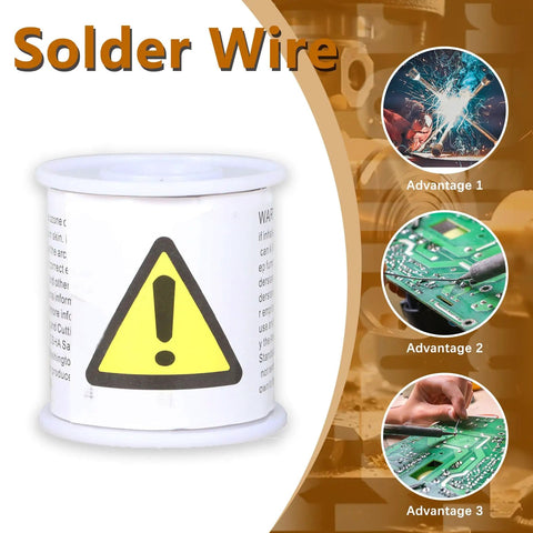 Sixty Percent Tin and Forty Percent Lead Rosin Core Solder Wire for Electrical Soldering, One Pound Pack, Warning Label