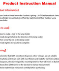 Instruction manual for Dusk To Dawn Sensor For Outdoor Lighting 120 To 277V Photoelectric Switch Photocell Light Sensor Hardwired Post Light Controller.