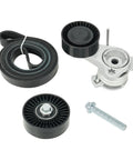 Serpentine Belt Tensioner Kit With Idler Pulley And Drive Belt For BMW 3.0L L6 2006 To 2013 Fits 128i 325i 325xi 328xi 330i 330xi X3 X5 Includes Tensioner Bolt Deflection Pulley And Premium V Ribbed Belt All In One Package.