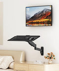 Sleek Wall Mounted Keyboard Tray 26 Inch Heavy Duty Steel Platform with mouse nook, adjustable tilt, black finish, home office setup.