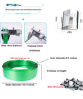 Rock Solid Green Pet Strapping Roll, 1000Ft By 5/8 Inch Wide Heavy Duty Baling Tape with 100 buckles and size details.