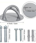 Legit Heavy Duty Wall Mount Bracket For Suspension Straps And Ceiling Anchor X Mount with dimensions and hardware included.