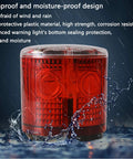 Ultra Bright Solar Strobe Warning Light for Construction and Traffic 360 Degree LED Beacon Wireless Auto On Off IP65 Waterproof Yellow in rain