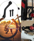 180mm Disc Brake Adapter Converter For Post Mount, Bike Mounting Bracket And Rotor Accessory, Fits Mountain Bikes With 74mm Hole Spacing, Durable Alloy Construction, No Fuss Install displayed with bike