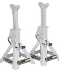 Beefy Aluminum Jack Stands Pair For Heavy Duty Lifts, 12,000 Pound Total Capacity, Lift Range 11.4 To 16.1 Inches, Self Locking Ratchet Handle