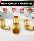 10 Pack 1 Inch PEX Elbow Fittings Brass Barb Crimp For PEX Tubing Lead Free DZR Brass
