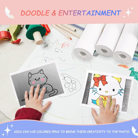 20 Rolls Instant Print Kids Camera Paper For HD Photo Prints, Premium Thermal Paper Refill With Bold Colors And Glossy Finish, Durable, High Quality Paper Your Kids Will Dig For Their Mini Cameras. Kids coloring thermal paper rolls for mini camera prints