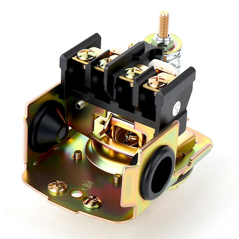 Water Well Pressure Switch 30 to 50 PSI 1/4 Inch Female NPT Adjustable Differential Tank Water Pump Control Valve exposed view