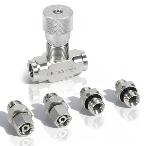 Stb G Three Eighths Inch Hydraulic Flow Control Valve With L08 M14 Connection, alloy steel, for mini excavators, 5-piece set