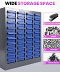 40 Drawer Parts Cabinet With ABS Drawers And Dividers, Pro Grade Heavy Duty Steel Bolt Organizer for tools and small items
