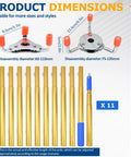 Extra Long 11 Foot Smoke Detector Removal Tool With Two Interchangeable Heads And Pro Gear Bundle dimensions and components.