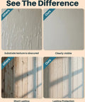 Comparison of substrate obscured by other sealant and clear surface with Ultra Clear 281oz Invisible Waterproof Coating Sealant For Roofs And Walls Indoor Outdoor Waterproof Membrane That Stops Leaks In Kitchen Bathroom Garden And More Goes On Smooth And Stays Clear.