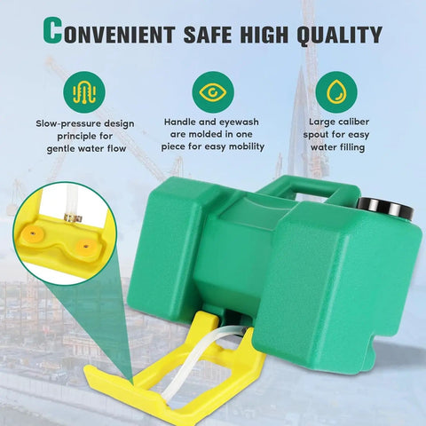 Eyewash Station 8 Gallon Gravity Fed Self Contained Emergency Eye Wash Kit For Construction Sites Labs Garages Wall Mount 15 Minute Flush OSHA Compliant No Plumbing Needed