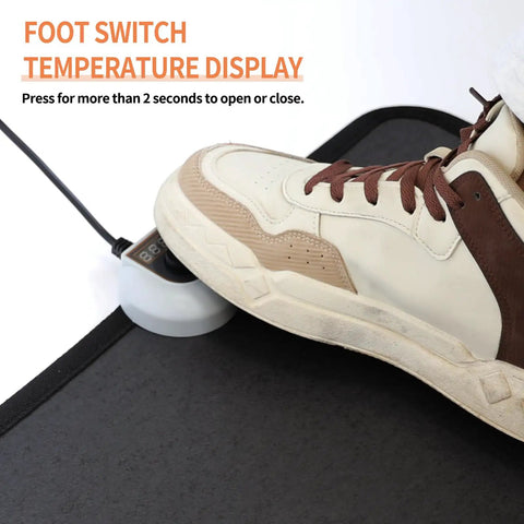Foot pressing switch on Under Desk Heated Floor Mats With 110V Foot Warmer Keeps Toes Toasty All Day At Work Or Home Quick Heating Foot Pad