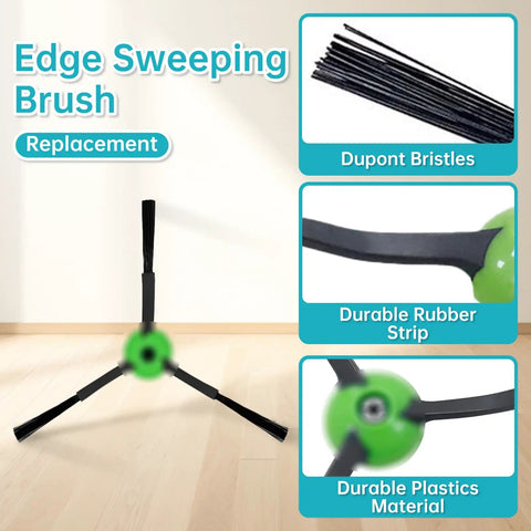 Replacement Parts Kit for Roomba E, I, and J Series Vacuum Cleaners Includes 2 Rubber Brushes, 8 Filters, 8 Cleaning Brushes Plus Version Compatible With I1, I2, I3, I4, I5, I6, I7, I8, I9, J5, J6, J7, J8, J9 Models edge sweeping brush with Dupont bristles and rubber strip