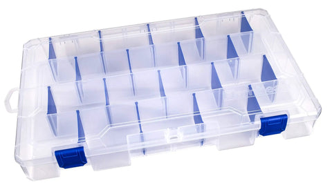 Tackle Box Organizer With Zerust Anti Rust Dividers, Customizable 18 Dividers Making 36 Compartments, Clear Fishing Lure Storage Box
