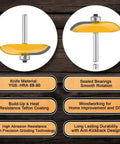 Three Piece Router Bit Set With One Quarter Inch Shank For Ogee Rail And Stile Cabinet Doors Round Over And Raised Panel Profiles