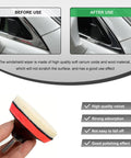 Glass Polishing Kit For Scratch Removal With 100g Cerium Oxide Powder, Before and After Window Repair, Wool Buffing Wheels Shown