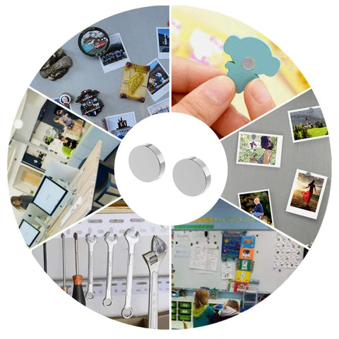 Round neodymium magnet discs, 1/2 in diameter x 1/8 in thick, silver finish, 40-pack