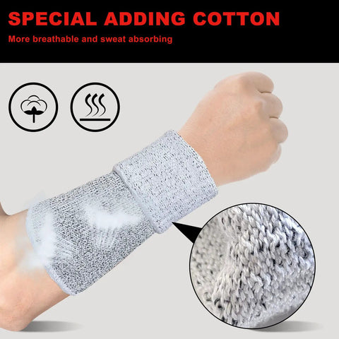 Real Deal Cut Resistant Arm Sleeves With Super Comfy Cotton Liner Shielding Fragile Skin From Bruises Built Tough Hppe Guards Handle Yard Chores And Garage Grunt Work No Sweat Design Gray Two Pair For Active Workers