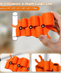 Orange Pro Grade Depth Gauge And Pipe Deburring Tool Kit With Six Size Depth Gauge Set and Chamfer Reamer for various pipes