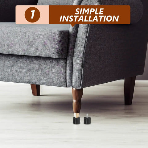 Adjustable M6 Threaded Furniture Levelers With Rubber Pads For Easy Height Adjustment And Easy Installation on sofa leg