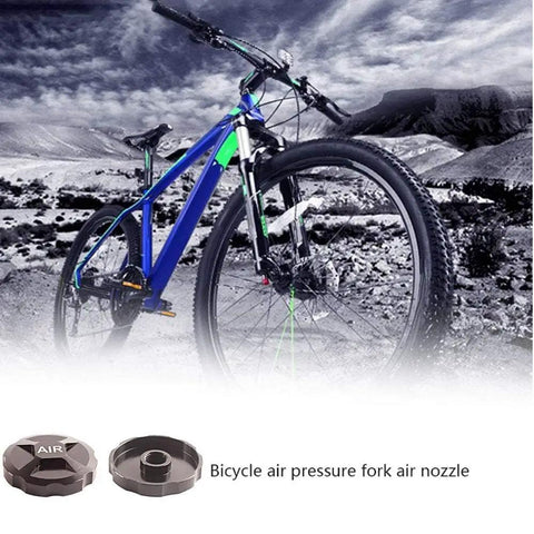 CNC Aluminum Mountain Bike Fork Cap Protector Black for Front Suspension Upgrade with visible nozzle details