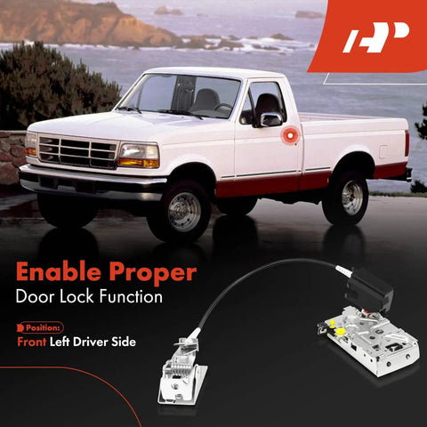 Front Driver Door Latch Assembly With Cable For Ford F150 1992 To 1996, F250 F350 1992 To 1997, Bronco 1994 To 1996, truck and kit