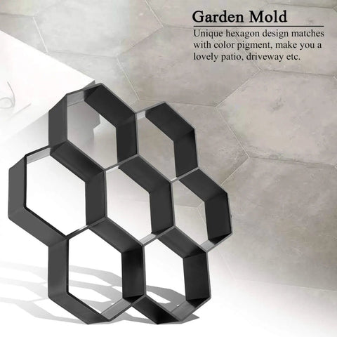 Hexagon Concrete Molds 11.6 x 11.6 Inch Reusable Paver Moulds Walkways Patios Garden Paths Durable PP Material No Fuss Stepping Stone Set