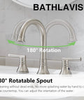 Brushed Nickel Widespread Bathroom Faucet Set 8 Inch 3 Hole With Two Handles Farmhouse Lavatory Vanity Mixer Faucet