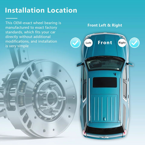 Direct Fit Front Wheel Bearing Hub Assembly 515066 Pair For Nissan Armada 2005 To 2007 labeled installation locations