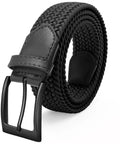 Men's Stretch Braided Elastic Woven Belt One And Three Eighths Inches Wide For Golf, Casual And Work Pants, Nylon Web
