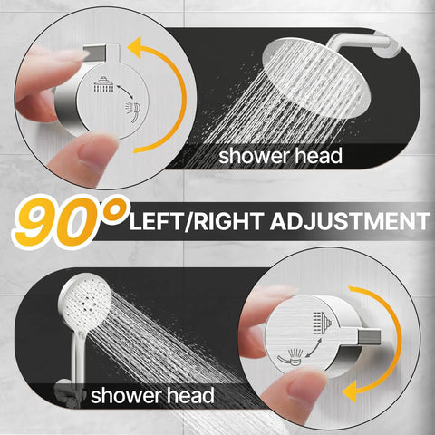 8 Inch Brushed Nickel Shower Faucet Trim Kit With Air Blended Pressure Rain Head And Handheld Sprayer Solid Brass Rough In Valve Dual Function Bathroom System No Fuss Setup Big Time Flow