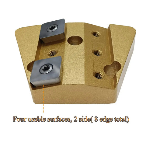Bang For Your Buck Tungsten Carbide Scraper Set With Trapezoid Edged Blades, gold scraper with two tungsten blades.