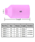Get These Awesome Alumina TIG Nozzles Perfect For WP17 WP18 And WP26 Torches With 42mm Length Plus 9.5mm Bore shown from top