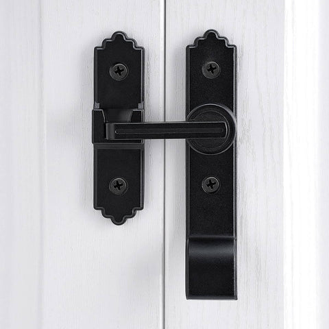 Pack Of 3 180 Degree Black Barn Door Locks And Latches With Handle For Cabinets Bathroom Closet Window Garage Security Lock Set