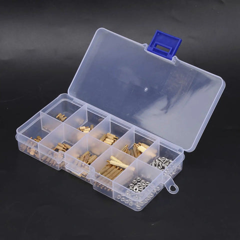 Brass M2 Standoff Spacer Kit For Builders And DIYers With 260 Piece Nut And Spacer Set For Motherboards Electronics And Projects Featuring Pro Grade Multi Lengths 3 To 20mm For Precise Threads Easy Mounting And Secure Fastening, open organizer box