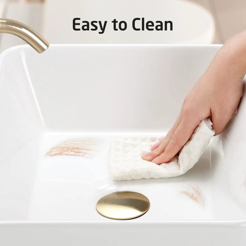 Rectangular White Vessel Sink For Bathroom 19x15 Inch Above Counter Vanity Sink Porcelain Ceramic Top Mount No Overflow