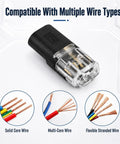 Beefy Heavy Duty No Strip Wire Splice Connectors 2 Pin Quick Snap Ground Terminals, suitable for solid, multi-core, and stranded wire.
