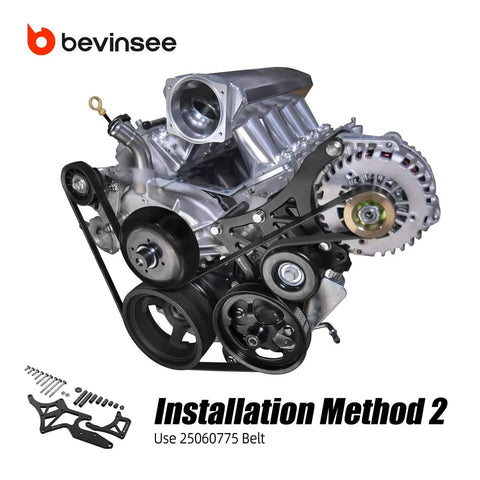 LS Engine Serpentine Bracket Kit For Alternator And Power Steering Pump Swap Compatible With Chevrolet LS1 LS2 LS3 LS6 Installed