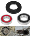 Washer Seal And Bearing Replacement Kit For Tub And Drum Shaft Assembly Repair Includes Outer Rear Tub And Compatibility With DC97-17004A B E DC97-17040B DC62-00156A DC97-19636A And WF393 WF395 WF24H WF42H WF405 Models, features bearings and seal with components for installation.