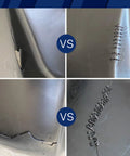 Comparison of car bumper repair using Plastic Weld Kit For DIY Car Bumper And Plastic Part Repairs With Hot Staples, Fast Fix.