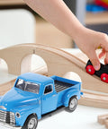 Pickup Truck Figurine Vintage Alloy Car Model Toy Sky Blue Retro Ornament For Christmas Table Centerpiece And New Year Decor