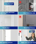 Diagram showing installation requirements of Beefy Heavy Duty Door Reinforcement Lock Withstanding 800 Lbs Of Force For Ultimate Home Security And Privacy Easy To Install Includes Long And Short Screws Kids Safe Against Unauthorized Entry.